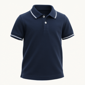 Polo T-shirts with White Tipping On Sleeve and Collar