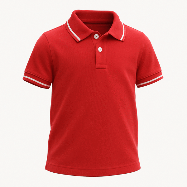 Polo T-shirts with White Tipping On Sleeve and Collar - Image 2