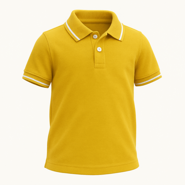 Polo T-shirts with White Tipping On Sleeve and Collar - Image 3